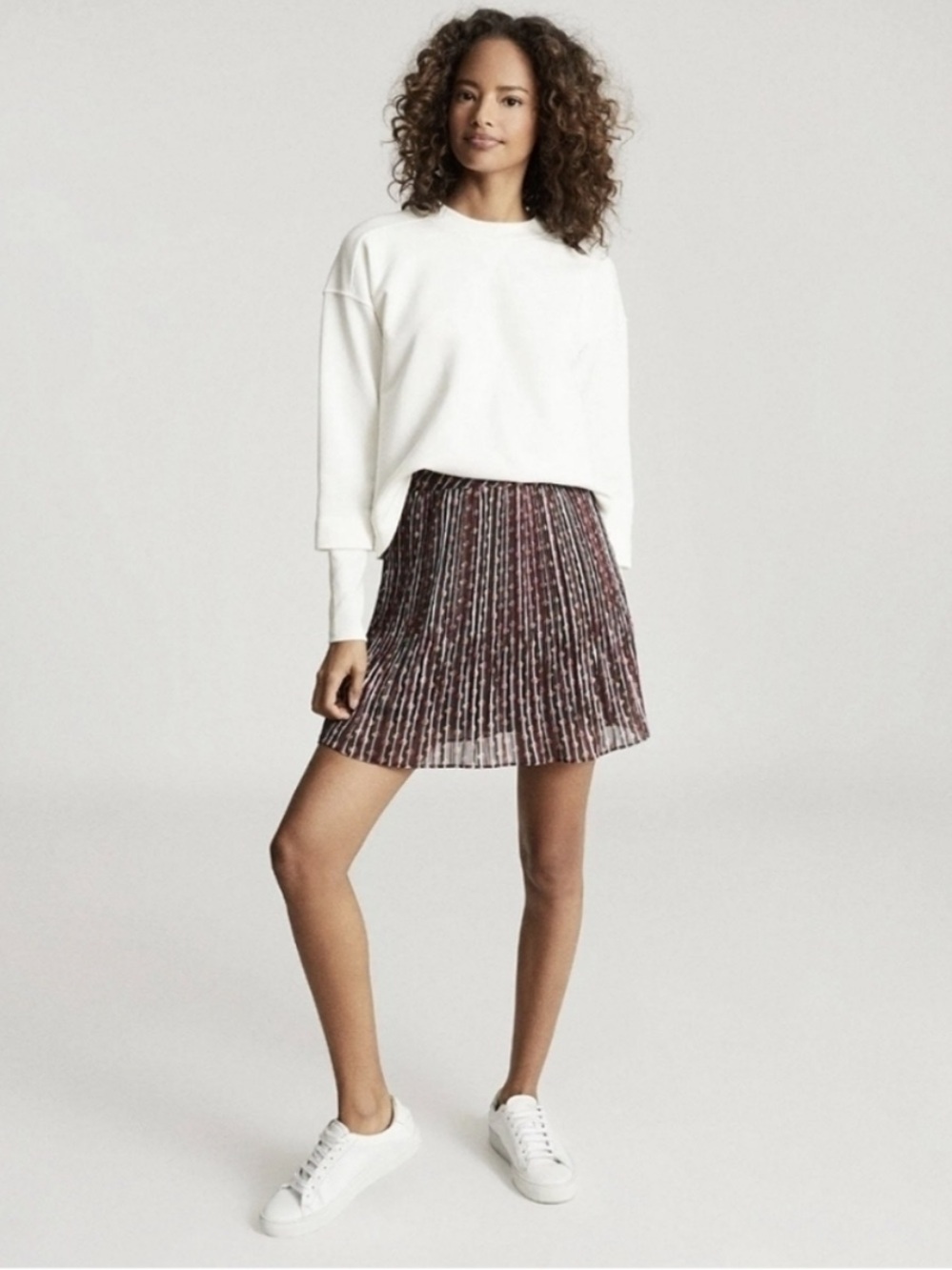 Reiss Alani Geo Print Pleated amino Skirt A-Line 10